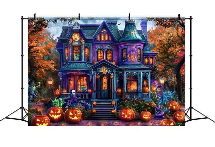 Halloween Picture Backdrop Autumn Fright Estate Backdrop MRR7-41