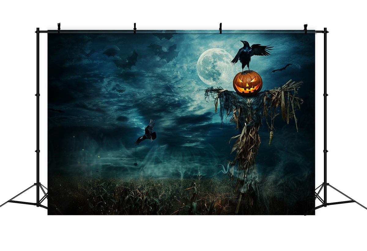 Halloween Backdrop Ideas Moonlit Harvest Horror Backdrop MRR7-44