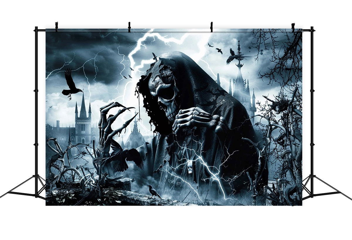 Scary Halloween Backdrop Vengeful Wraith Lightning Backdrop MRR7-47