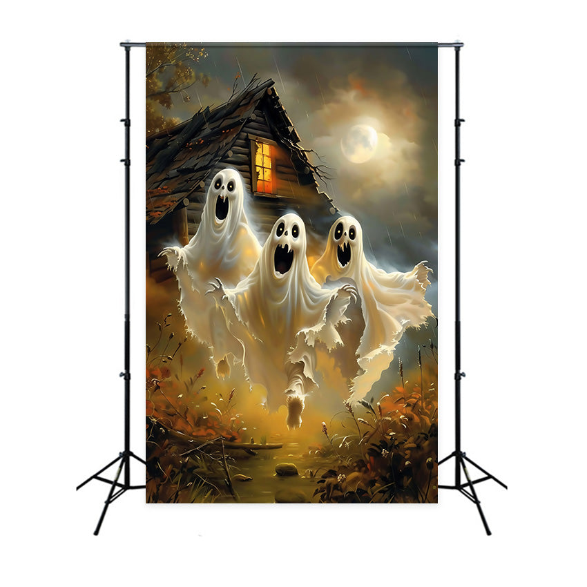 Photography Halloween Backdrop Moonlit Ghost Rush Backdrop MRR7-53