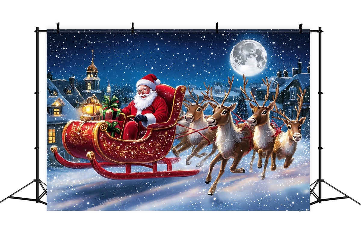 Christmas Backdrop Ideas Santa Reindeer Adventure Backdrop MRR7-60