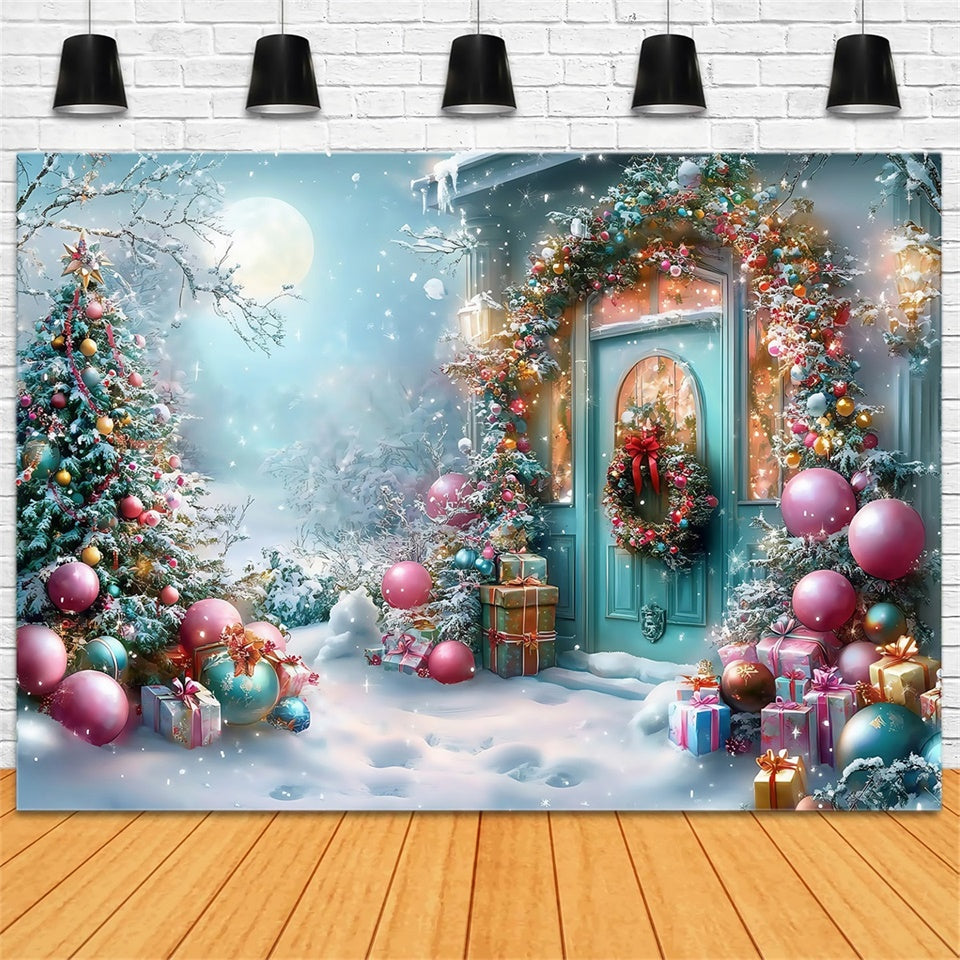 Christmas Backdrops Sparkle Christmas Porch Backdrop MRR7-62