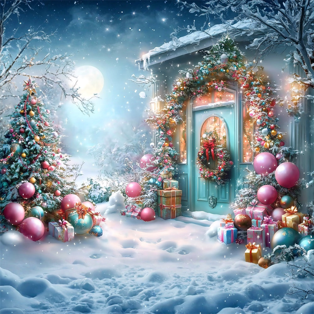 Christmas Backdrops Sparkle Christmas Porch Backdrop MRR7-62