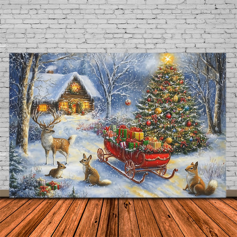 Christmas Backdrop Ideas Peaceful Winter Critter Backdrop MRR7-63