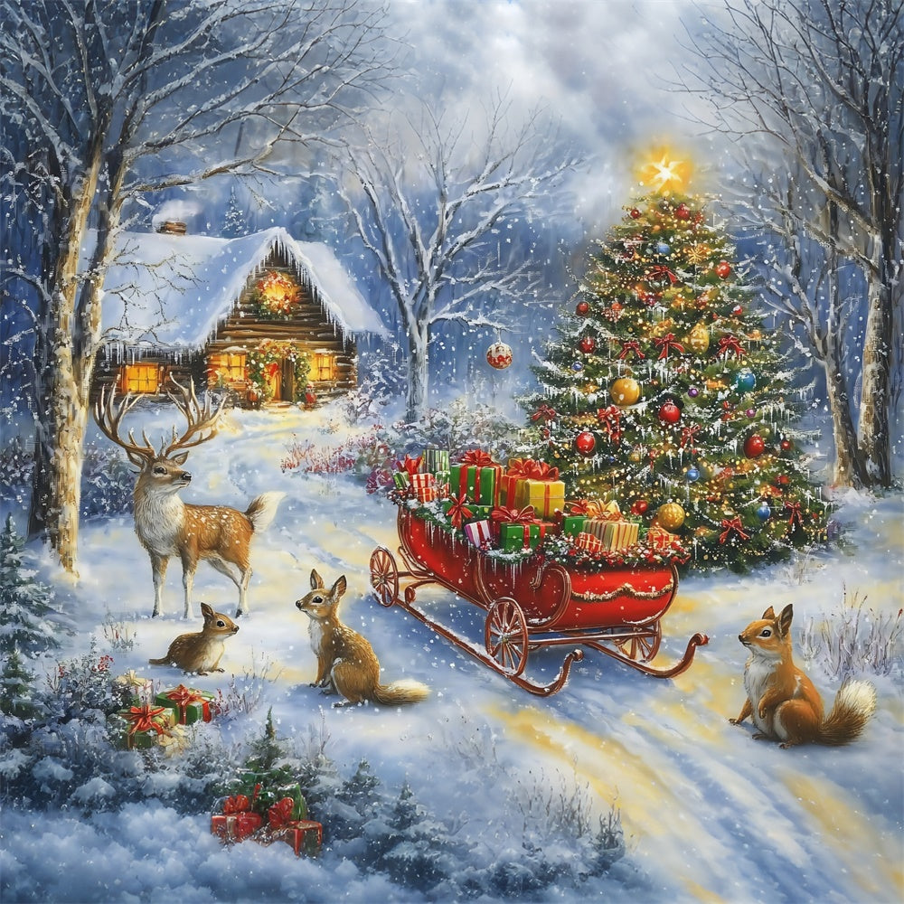 Christmas Backdrop Ideas Peaceful Winter Critter Backdrop MRR7-63