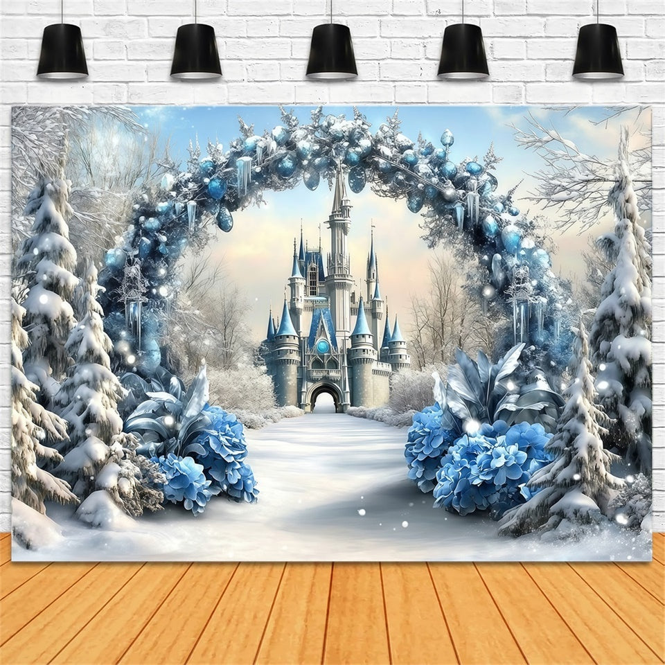Christmas Backdrops Sale Winter Crystal Castle Backdrop MRR7-69