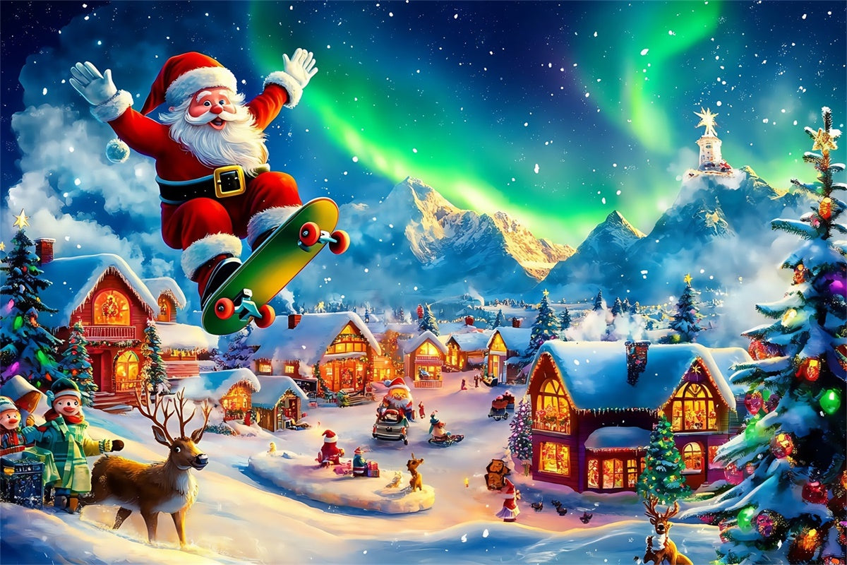 Christmas Village Backdrop Santa Winter Joy Backdrop MRR7-71