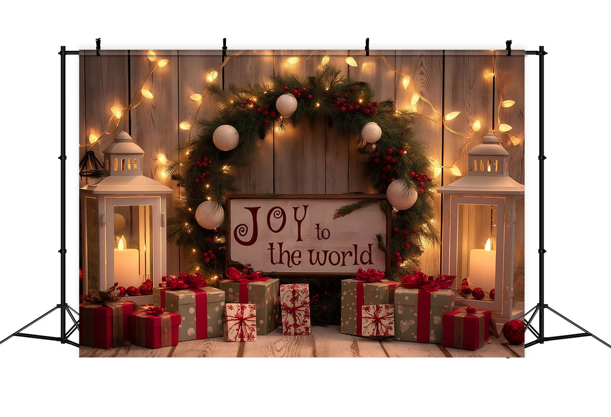 Xmas Backdrops Candle Light Pine Garland Backdrop MRR7-77
