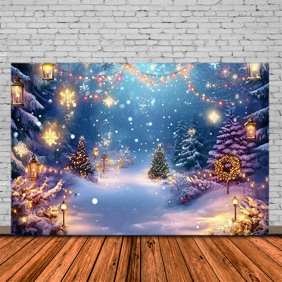 Christmas Backdrop Dreamy Winter Garland Forest Backdrop MRR7-78