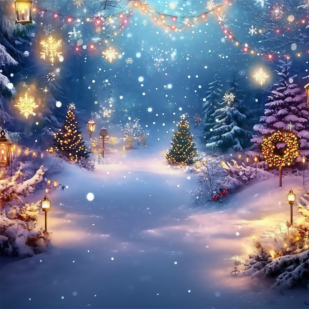 Christmas Backdrop Dreamy Winter Garland Forest Backdrop MRR7-78