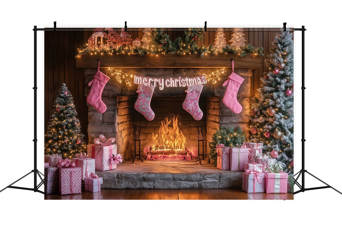 Christmas Photo Backdrop Sweet Stocking Glow Backdrop MRR7-82