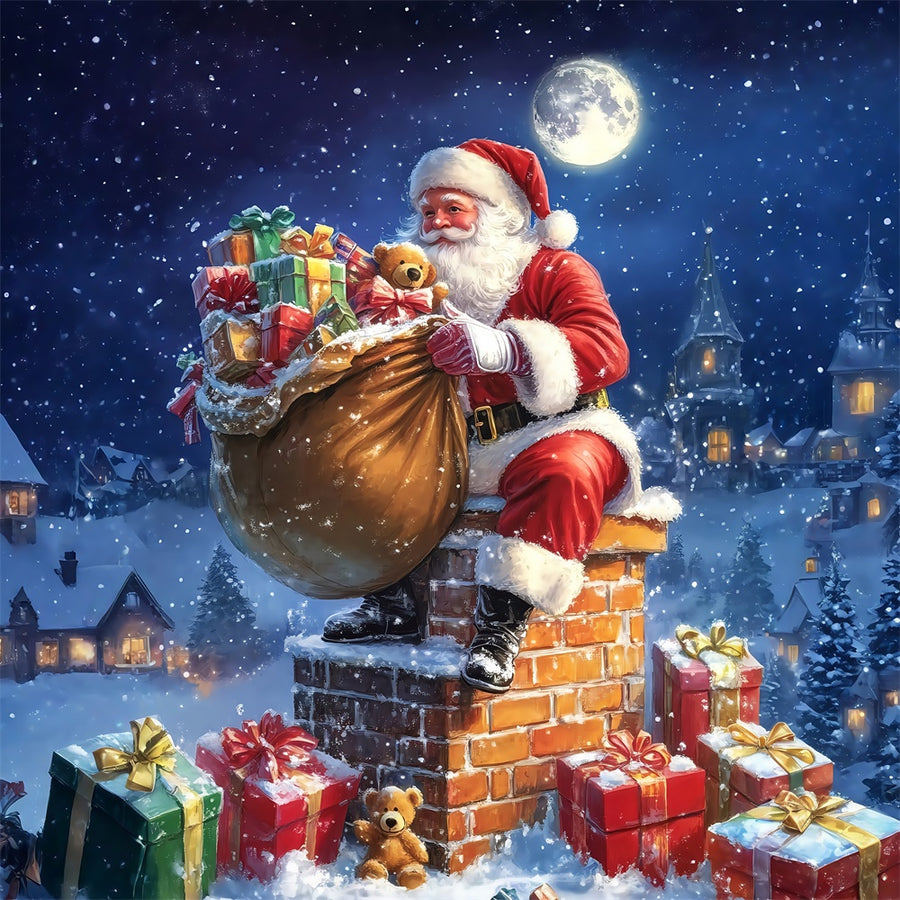 Christmas Backdrop Magical Midnight Santa Backdrop MRR7-89