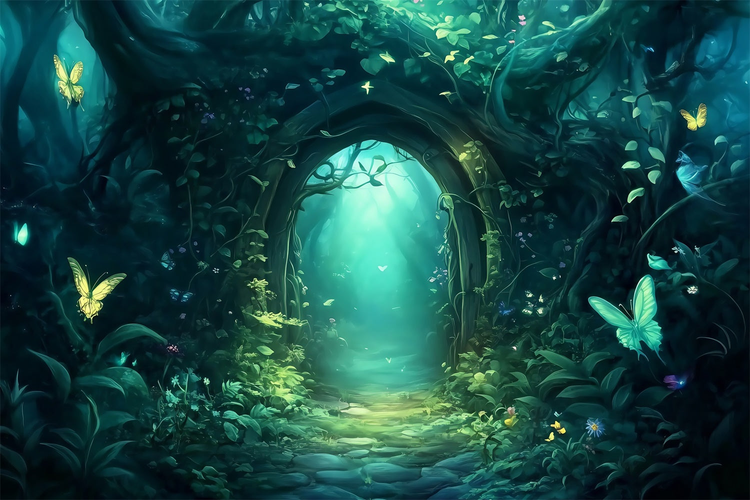 Enchanted Forest Backdrops Twilight Butterfly Arch Backdrop MRR7-91