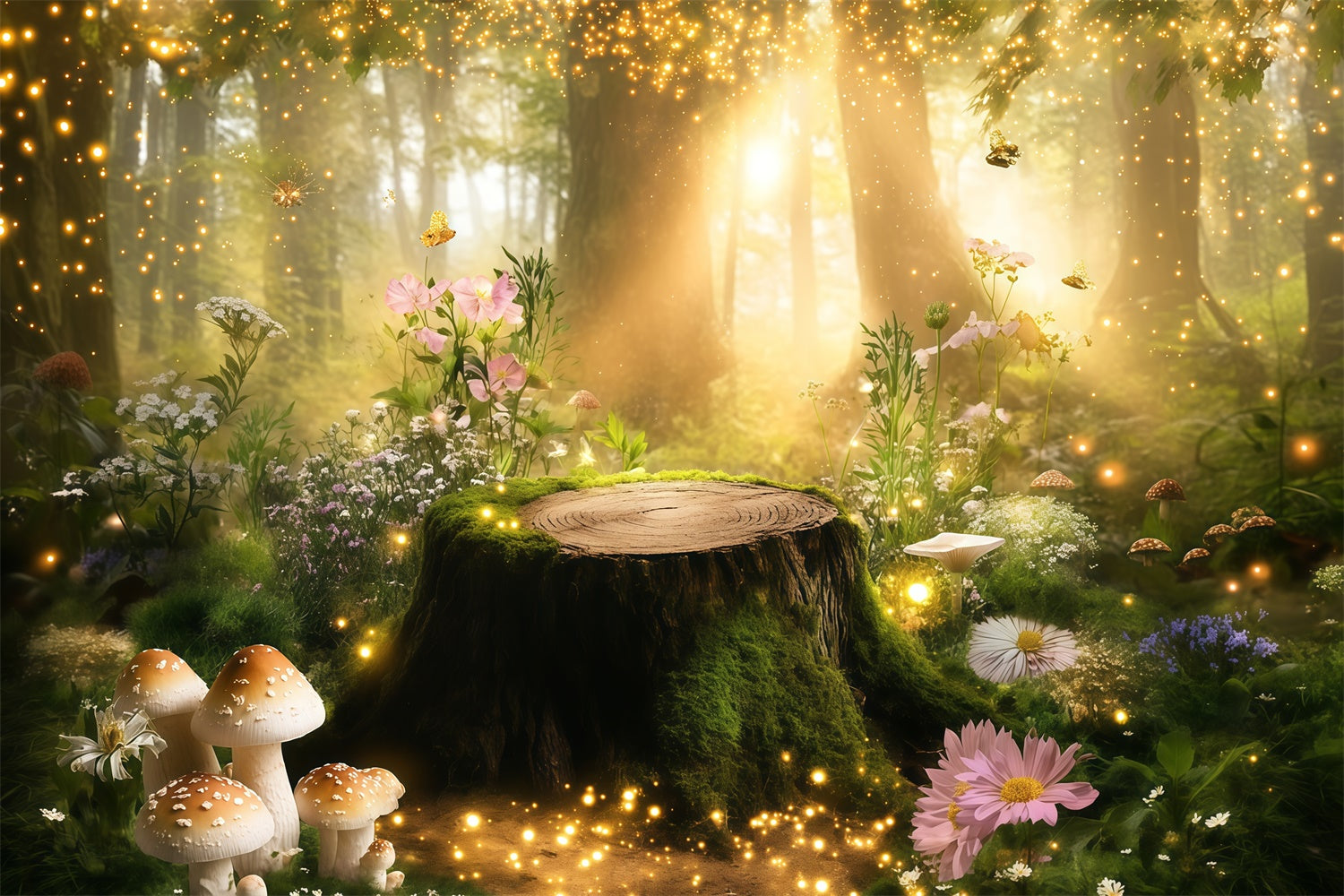 Fantasy Forest Backdrop Sunbeam Fairy Meadow Backdrop MRR7-94