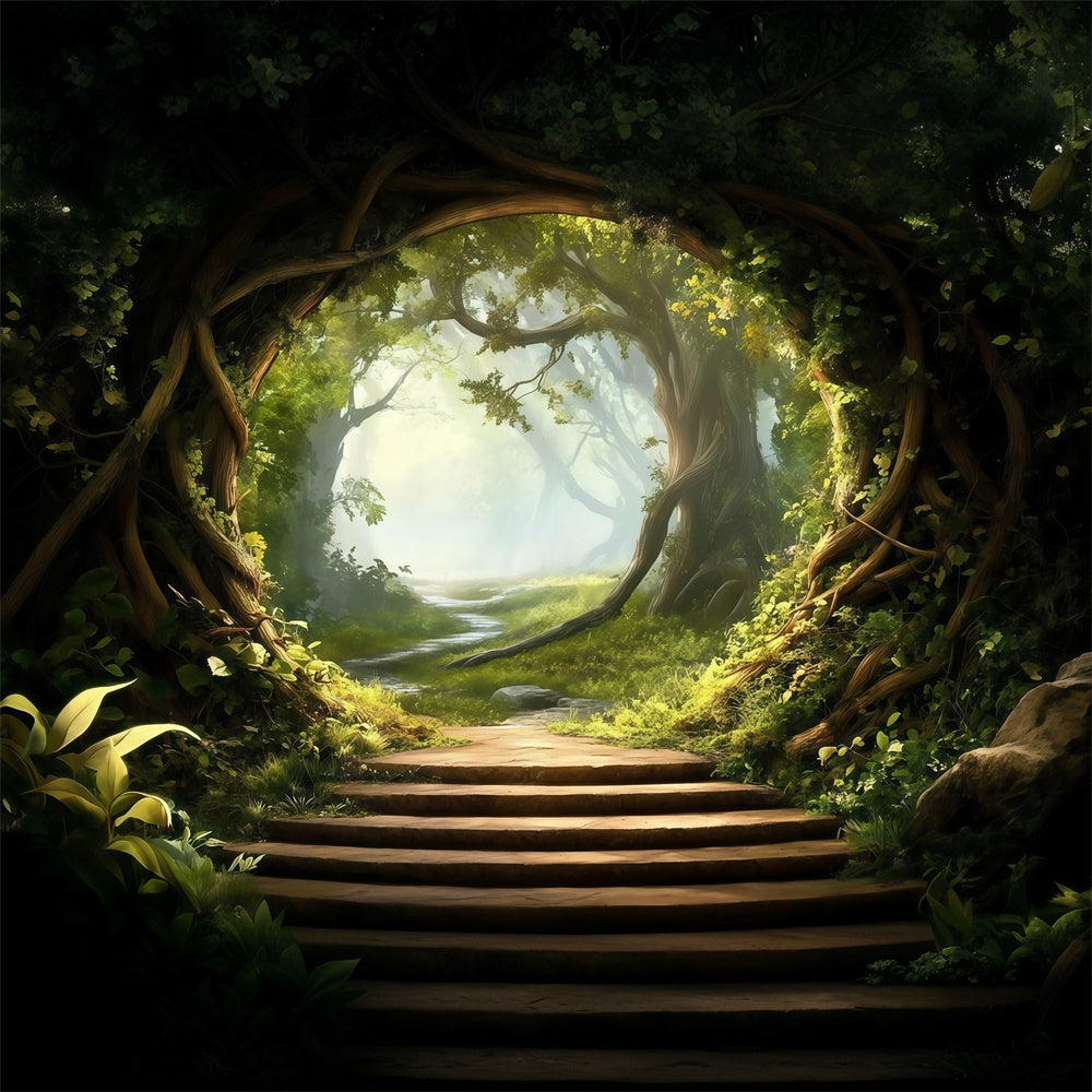 Forest Photography Backdrop Gentle Green Pathway Backdrop MRR7-97