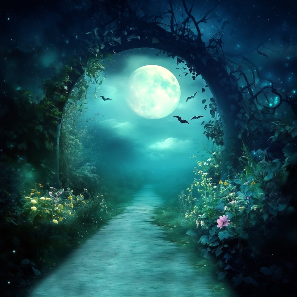 Night Forest Backdrop Midnight Blossom Path Backdrop MRR7-99