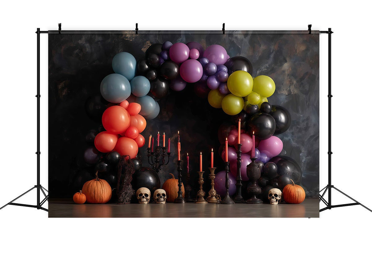 Halloween Wall Backdrop Colorful Balloon Arch Halloween Backdrop for Photos MRR8-1