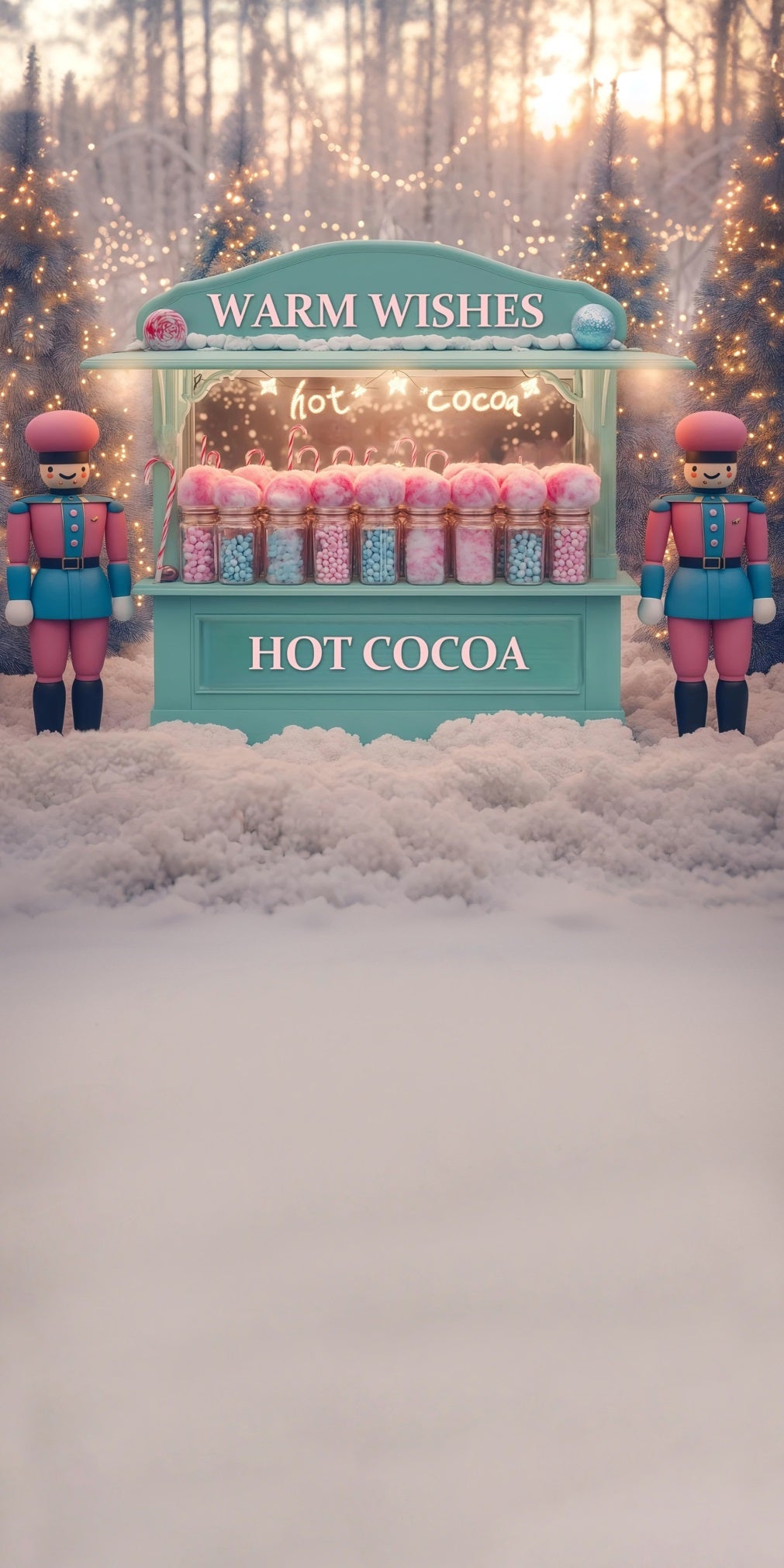 Holiday Backdrop Fantasy Nutcracker Hot Cocoa Candy Store Christmas Backdrops 10x10 MRR8-110