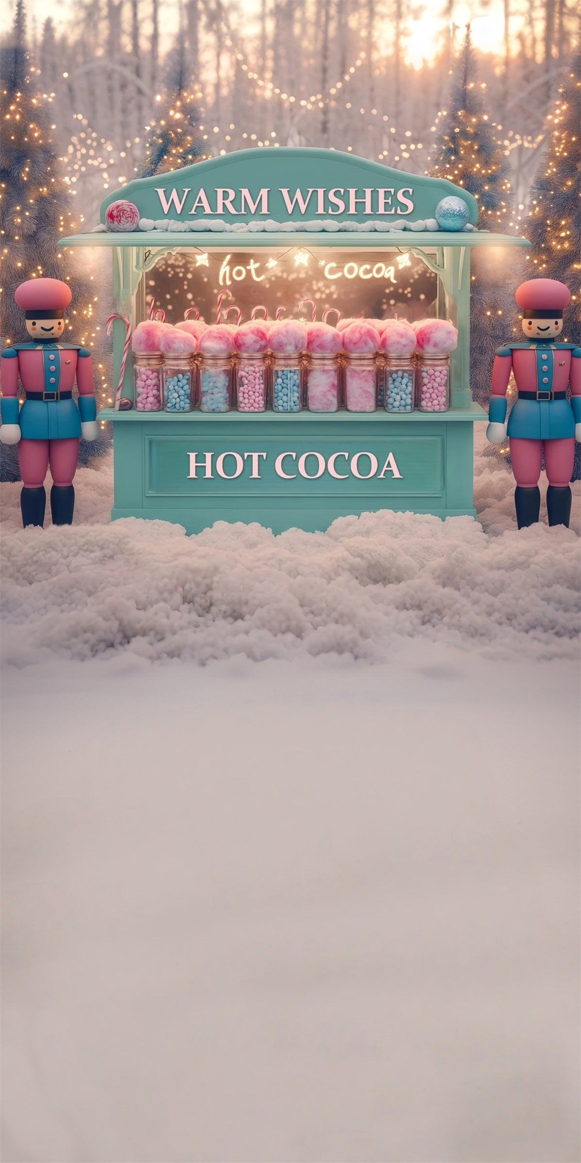 Holiday Backdrop Fantasy Nutcracker Hot Cocoa Candy Store Christmas Backdrops 10x10 MRR8-110
