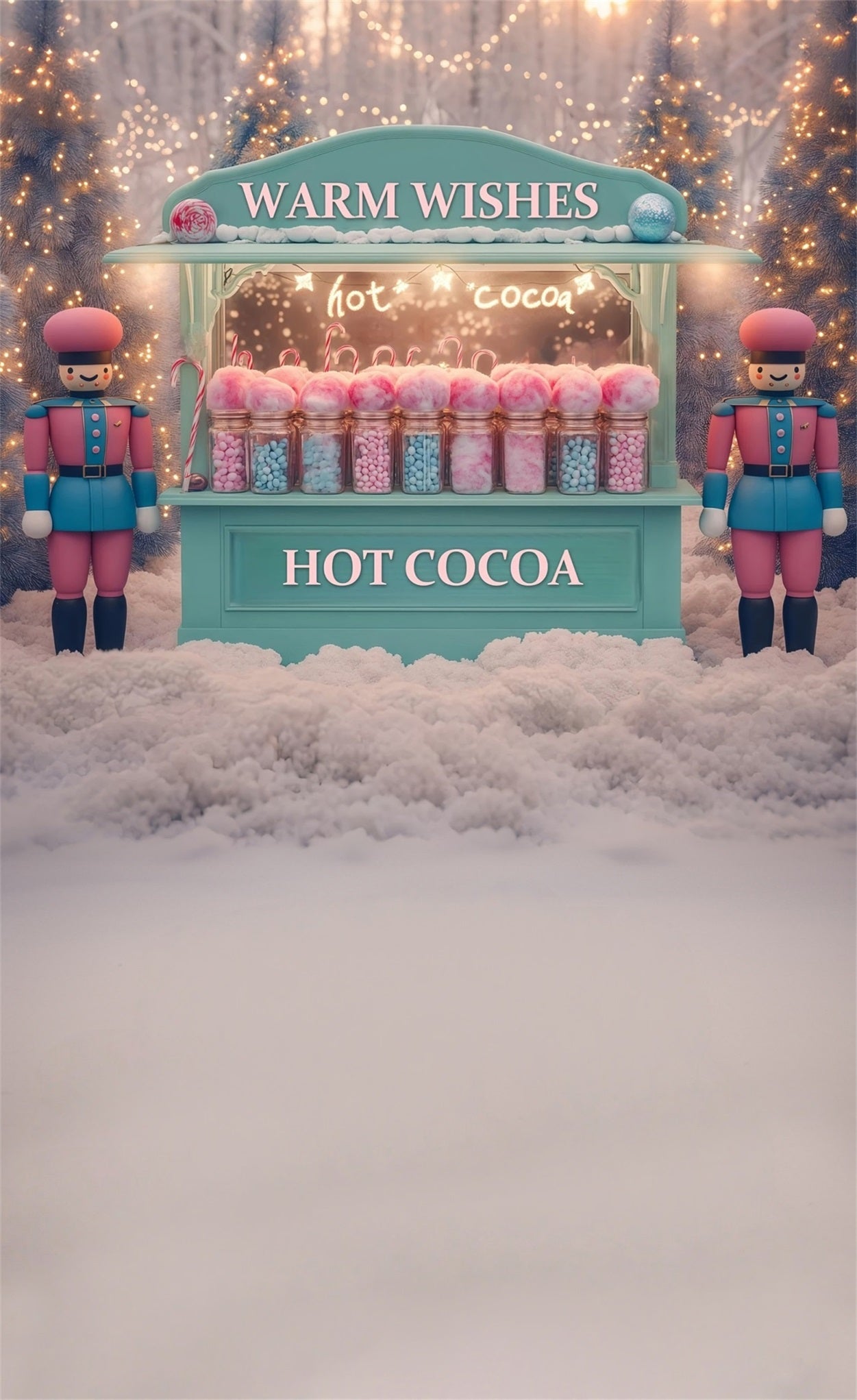 Holiday Backdrop Fantasy Nutcracker Hot Cocoa Candy Store Christmas Backdrops 10x10 MRR8-110