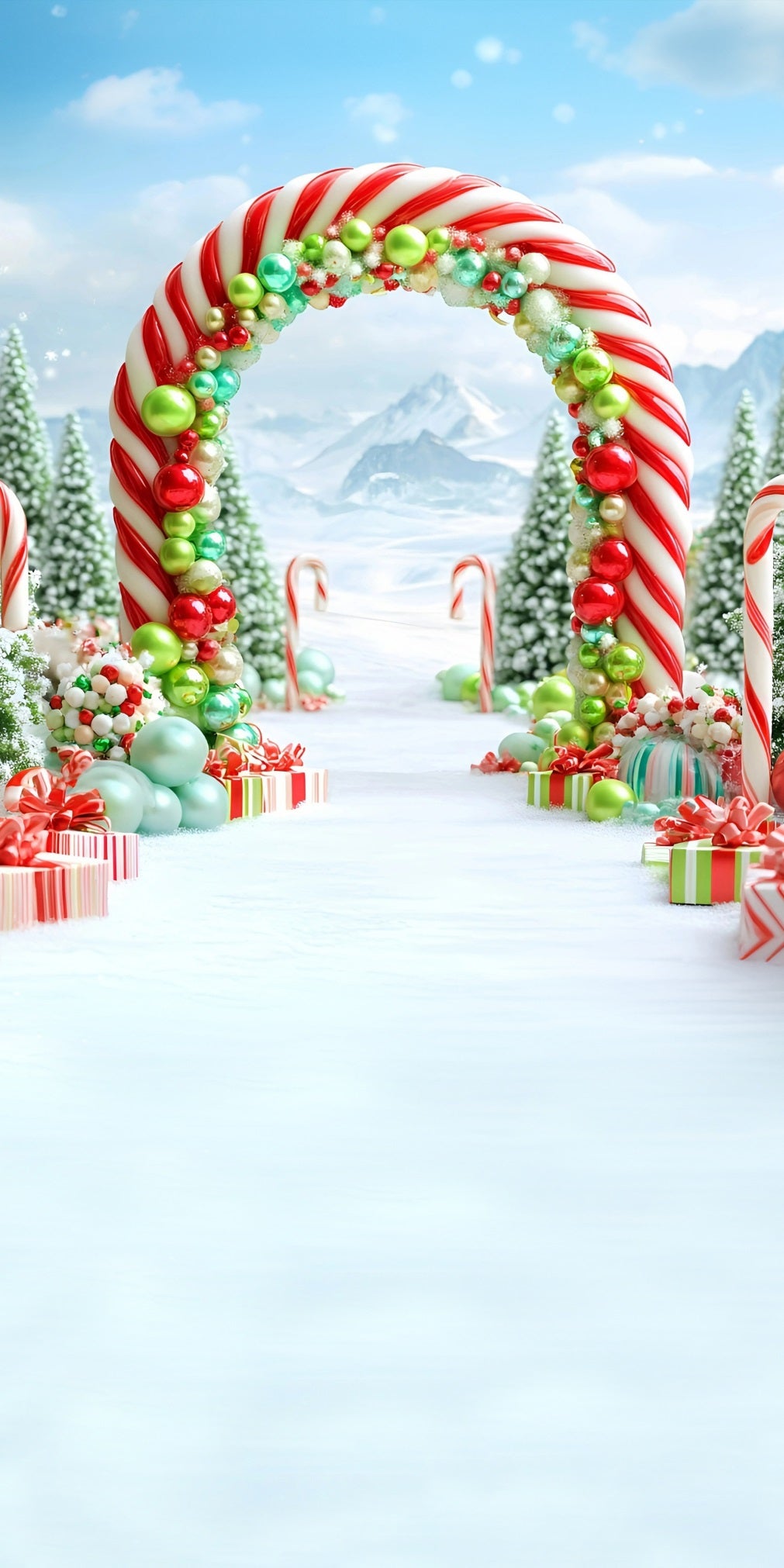 Holiday Backdrop Snowmass Classic Candy Arch Christmas Backdrop ideas MRR8-112