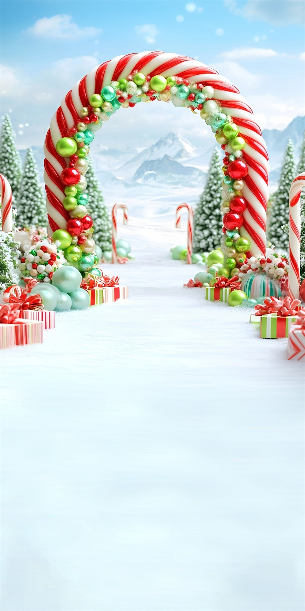 Holiday Backdrop Snowmass Classic Candy Arch Christmas Backdrop ideas MRR8-112