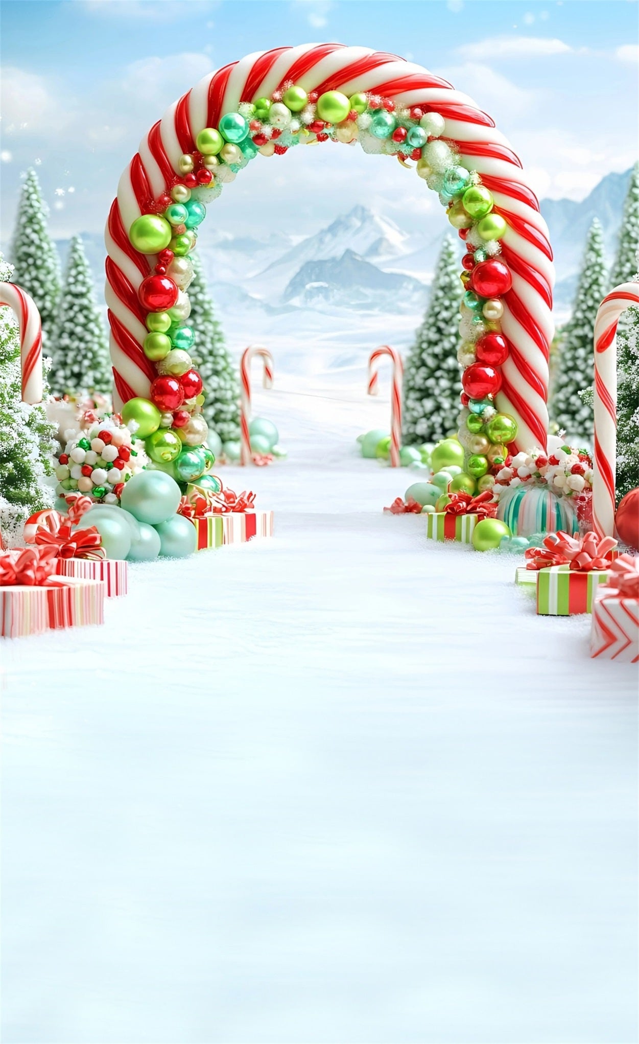 Holiday Backdrop Snowmass Classic Candy Arch Christmas Backdrop ideas MRR8-112