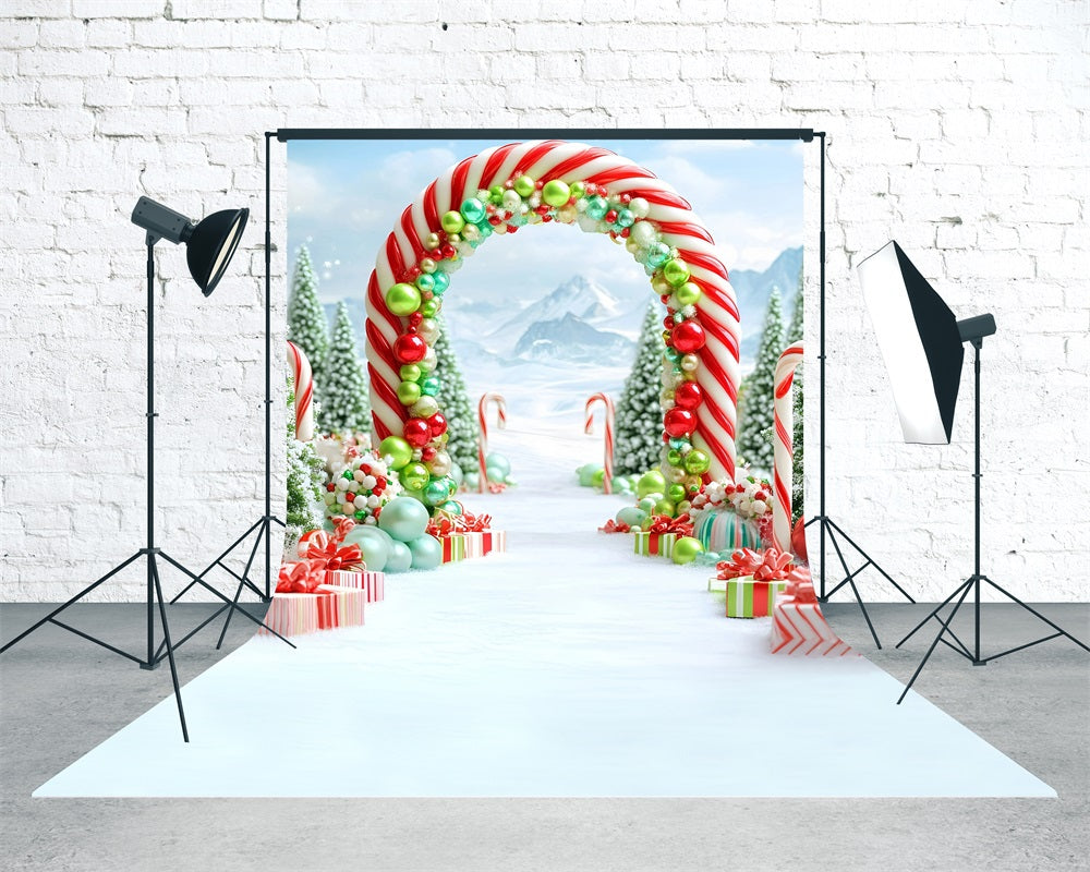 Holiday Backdrop Snowmass Classic Candy Arch Christmas Backdrop ideas MRR8-112