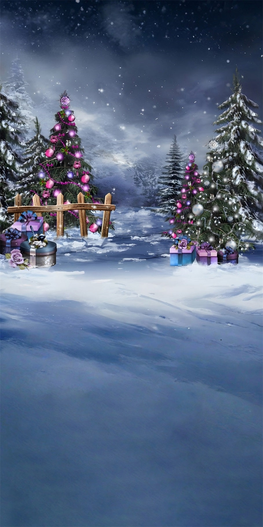 Christmas Tree Backdrop Purple Christmas Decorations Cedar Grove Christmas Photography Backdrops MRR8-126