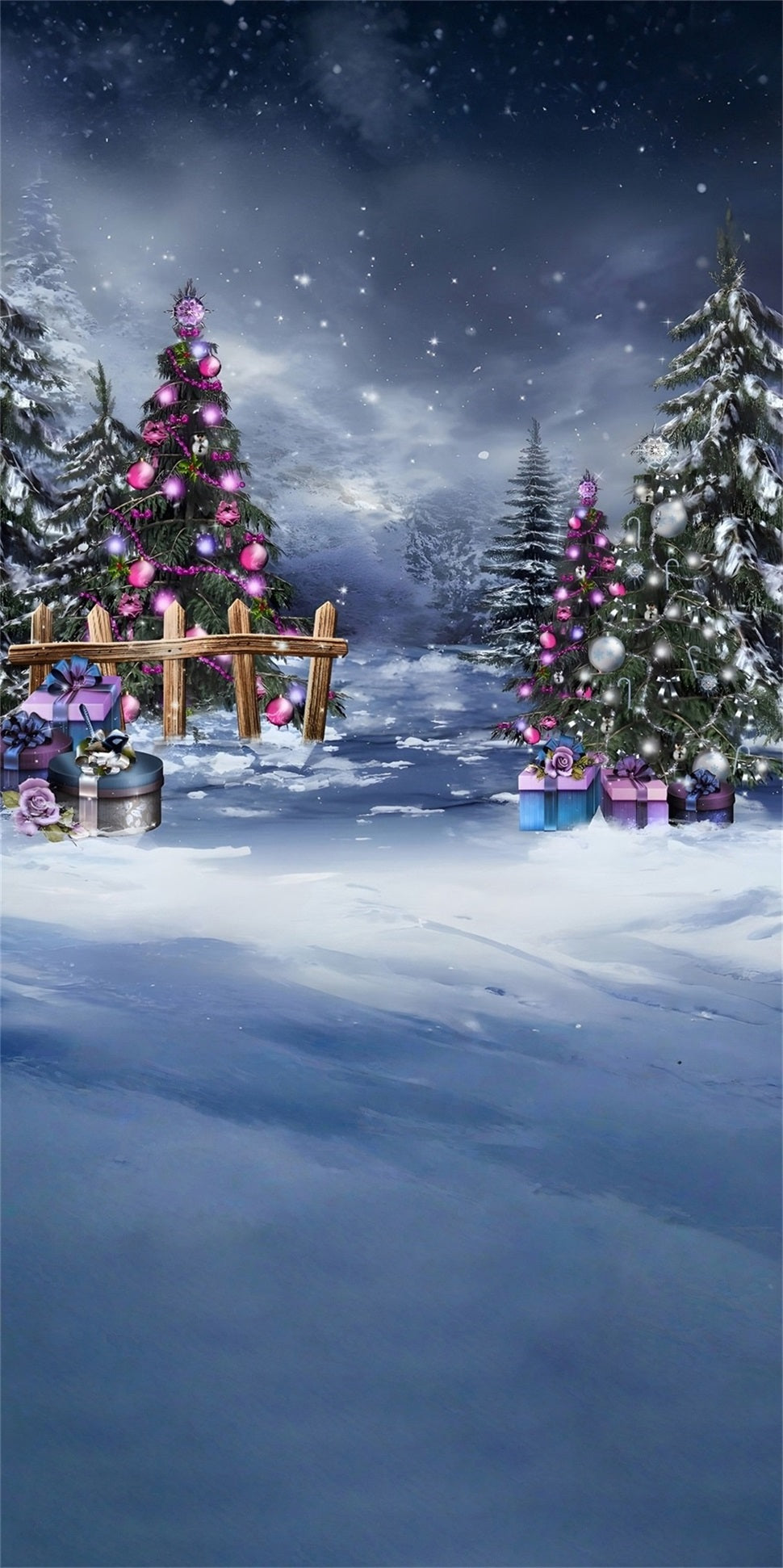Christmas Tree Backdrop Purple Christmas Decorations Cedar Grove Christmas Photography Backdrops MRR8-126