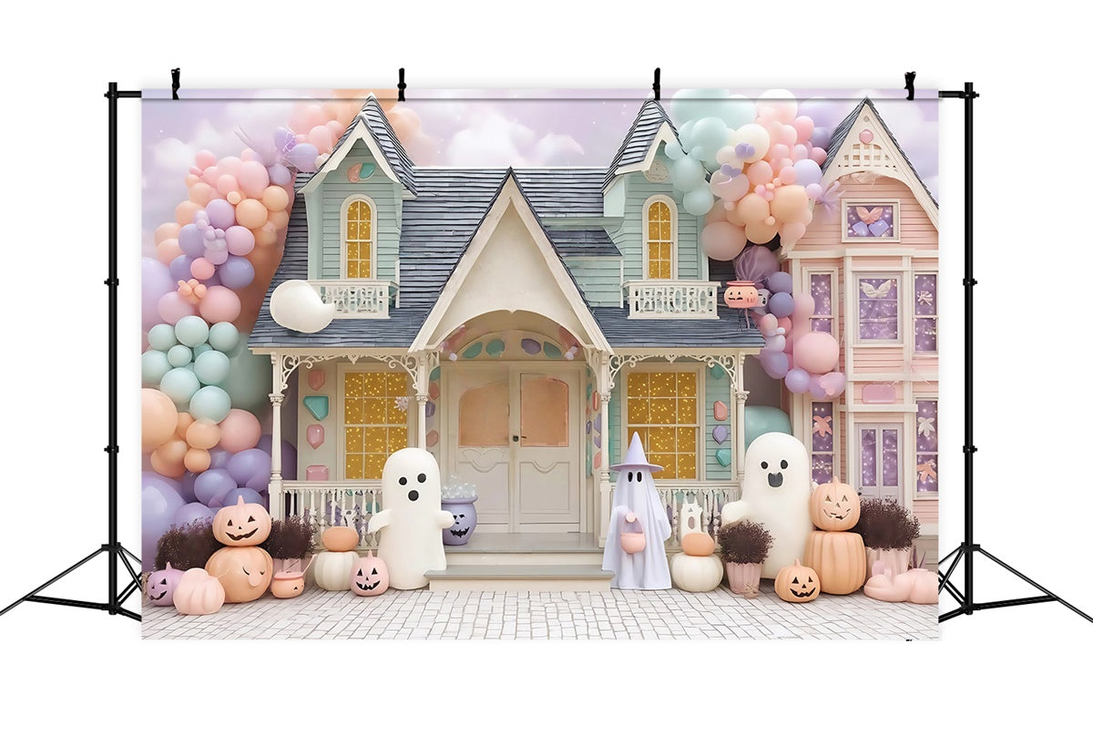 Haunted House Backdrop Pastel Haunted Candy House Halloween Backdrop MRR8-19