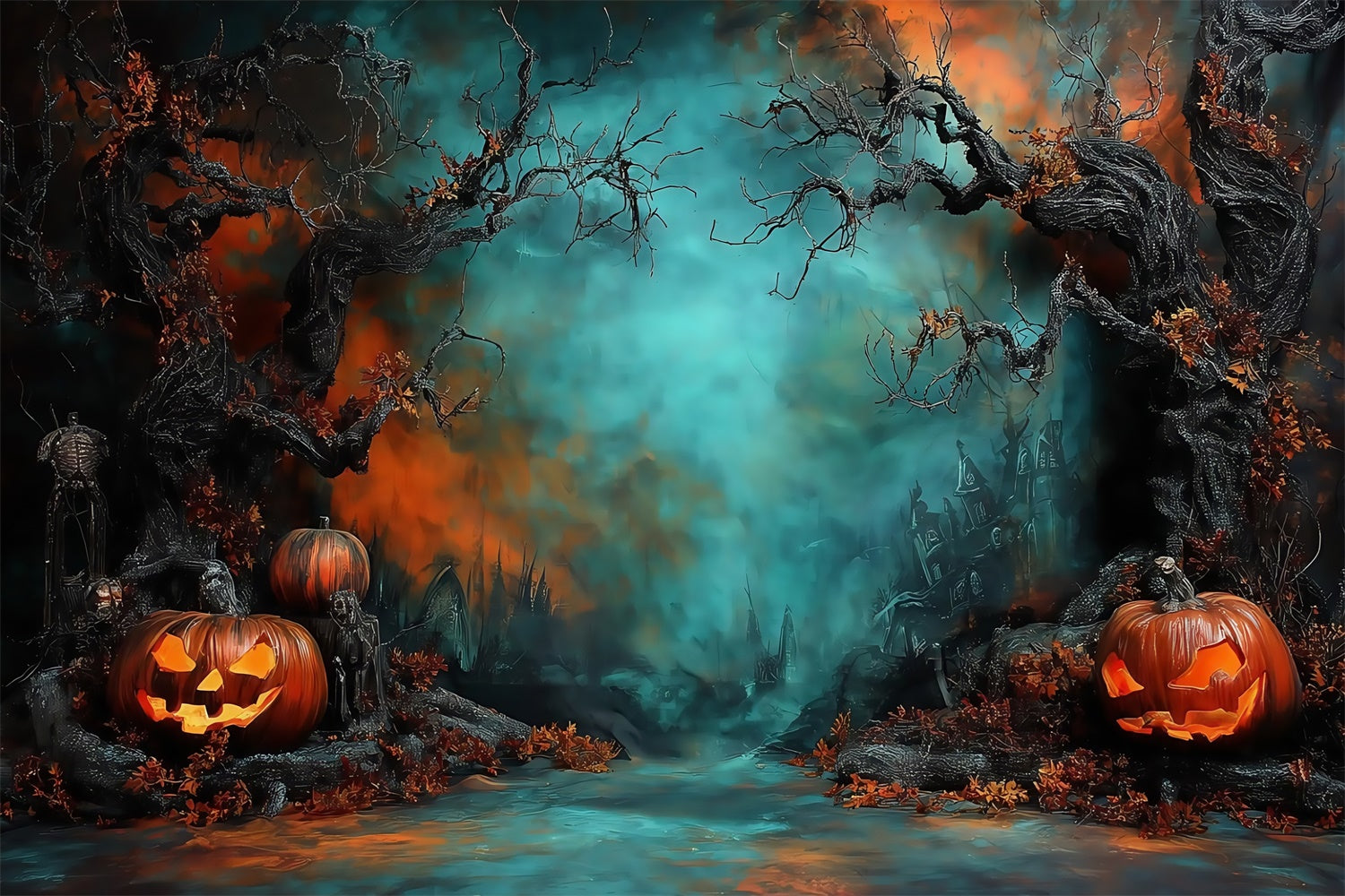 Halloween Wall Backdrop Spooky Forest Halloween Photo Backdrop MRR8-2