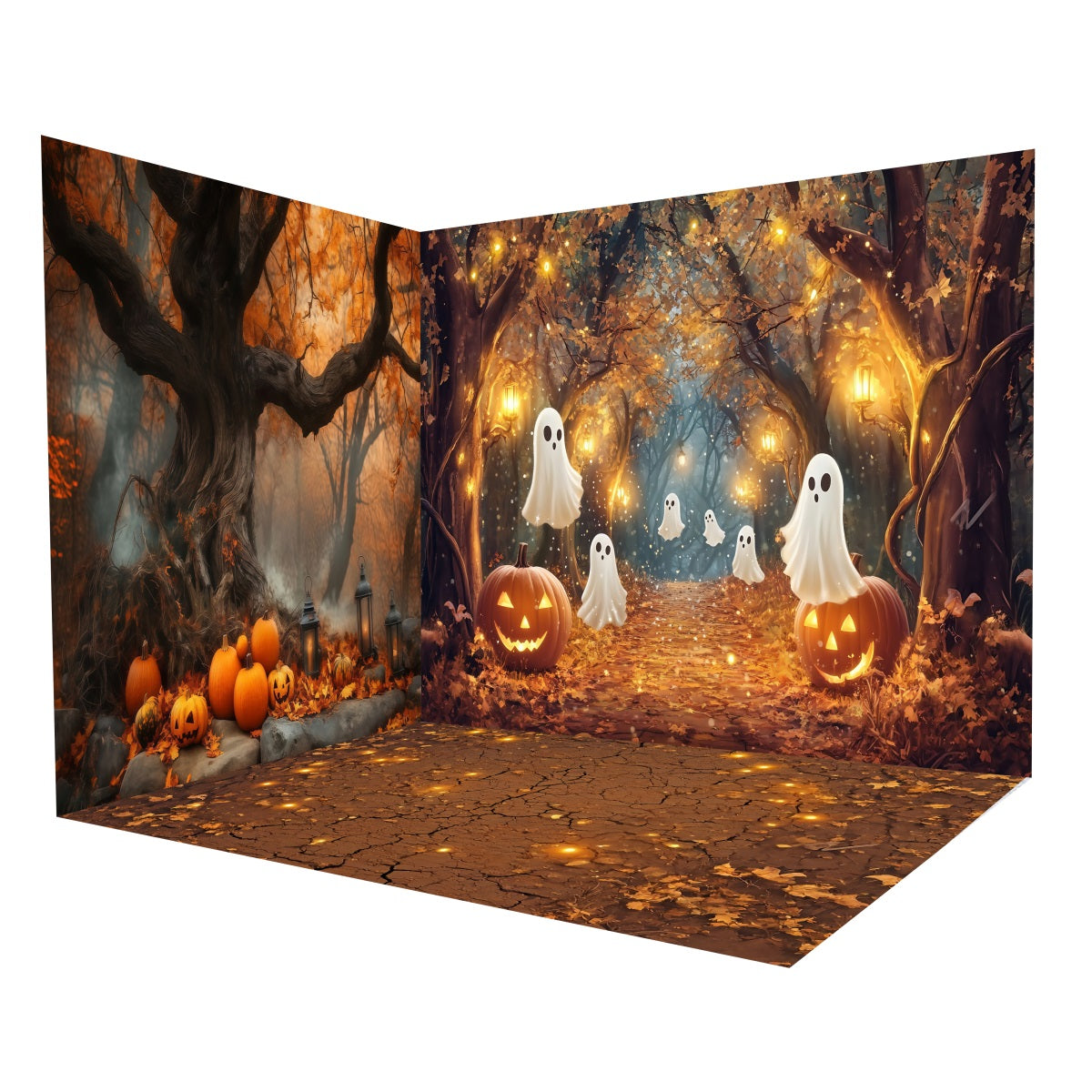 Halloween Backdrop Enchanted Forest Flying Ghosts Backdrop Room Set MRR8-243