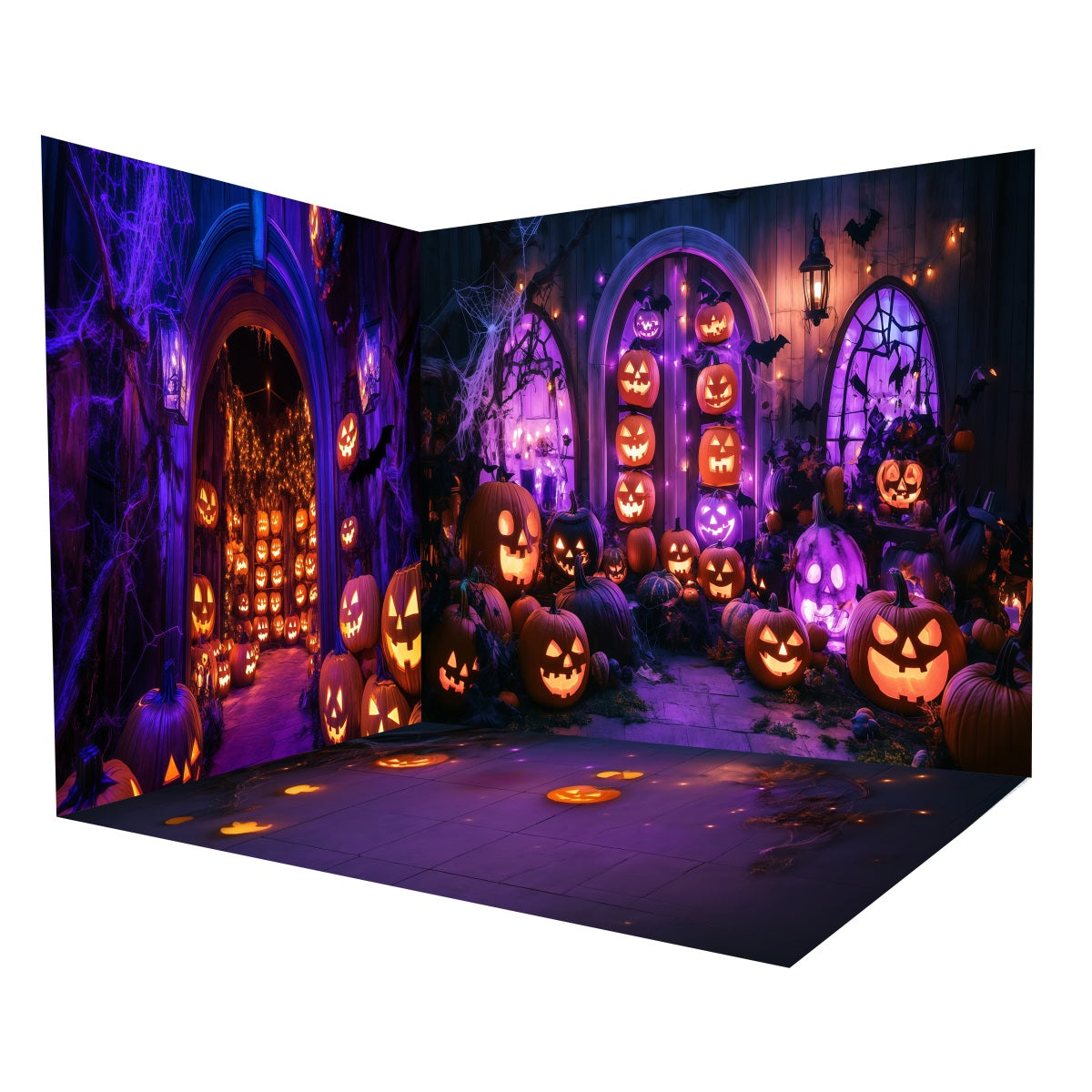 Halloween Backdrop Ideas Pumpkin Lantern Shop Windows Backdrop Room Set MRR8-246