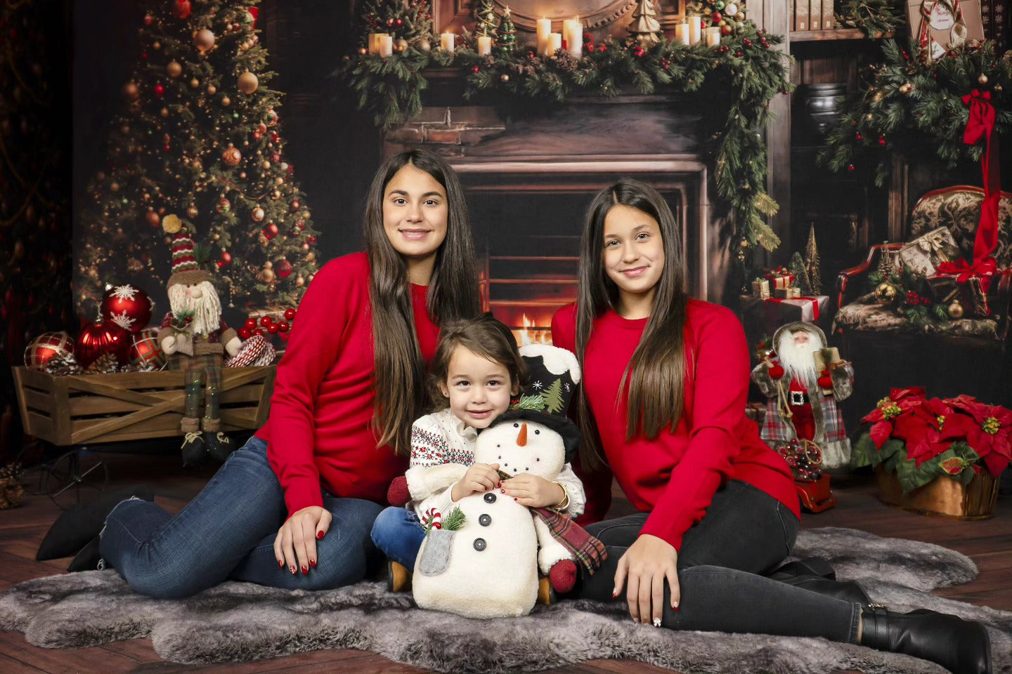 Christmas Backdrop Classic Fireplace Holiday Room Christmas Backdrop for Photos MRR8-264