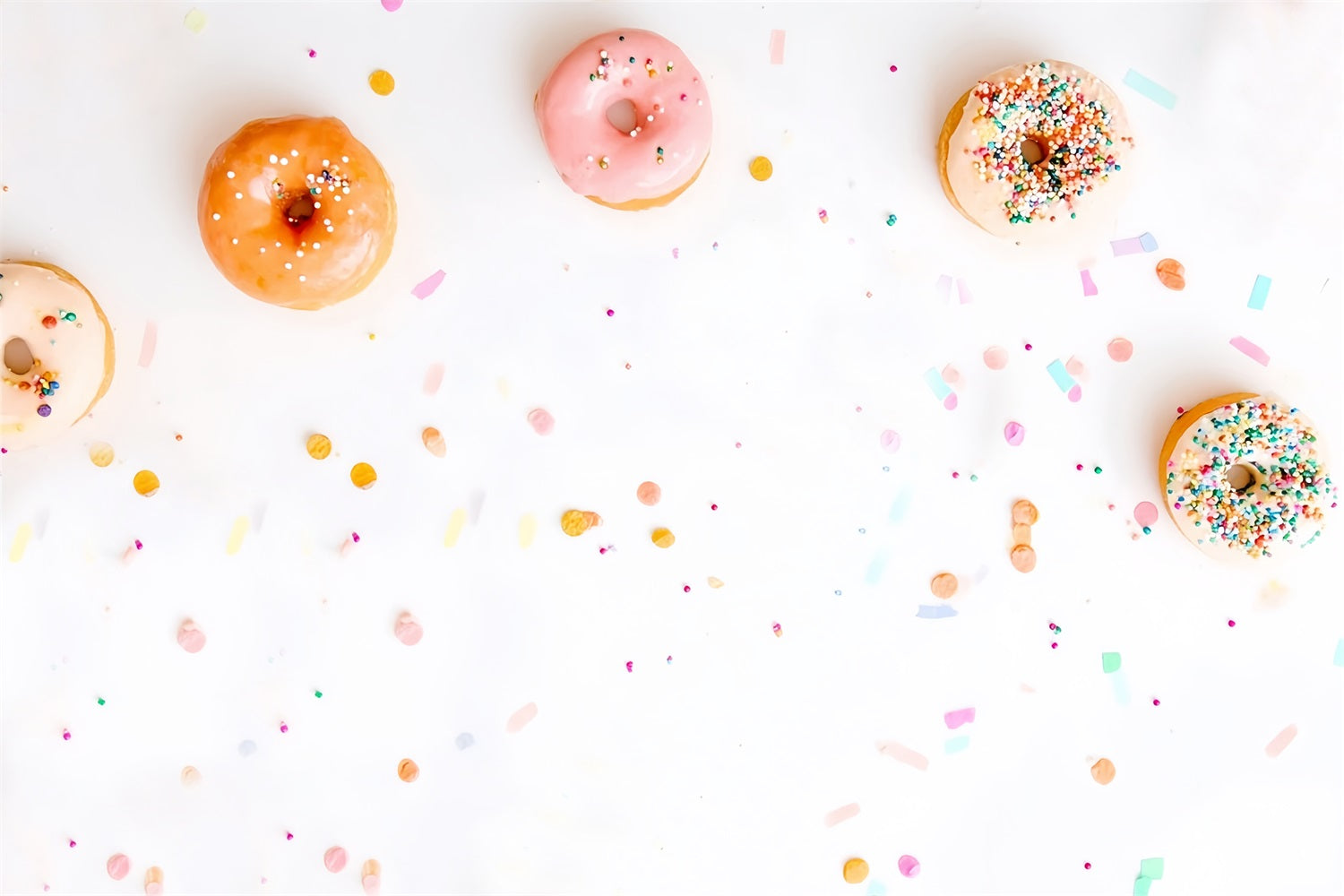 Cake Smash Backdrops Colorful Donuts Sweet Confetti Birthday Backdrop MRR8-267