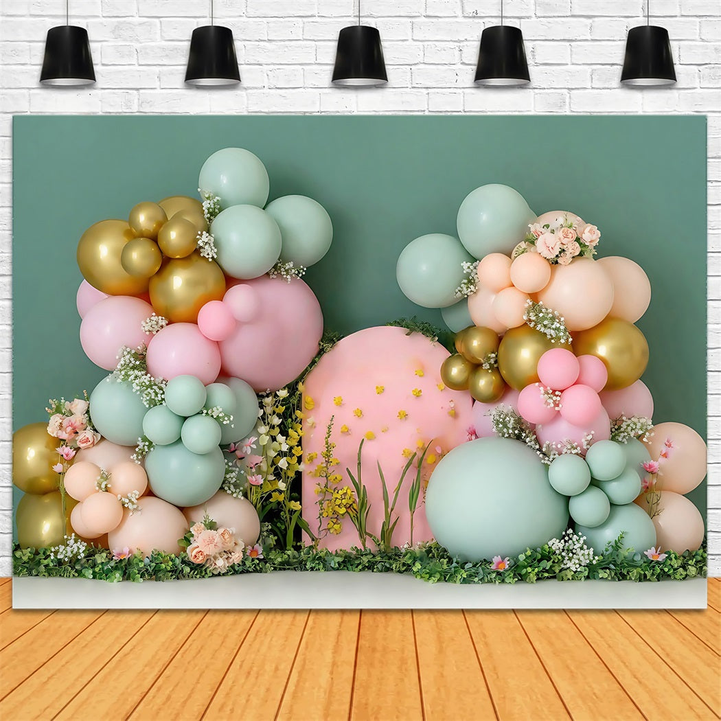 Cake Smash Backdrop Balloon Flower Arch Decoration Birthday Backdrop MRR8-270