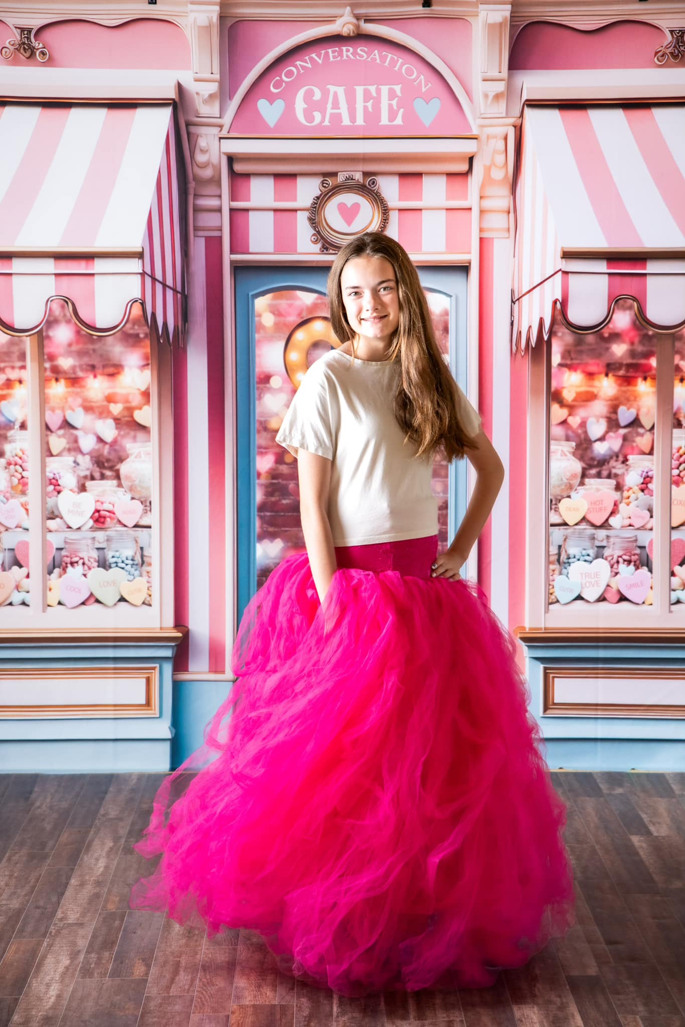 Valentine's Day Backdrop Candy Shop Window Display Valentine Photo Backdrop MRR8-273