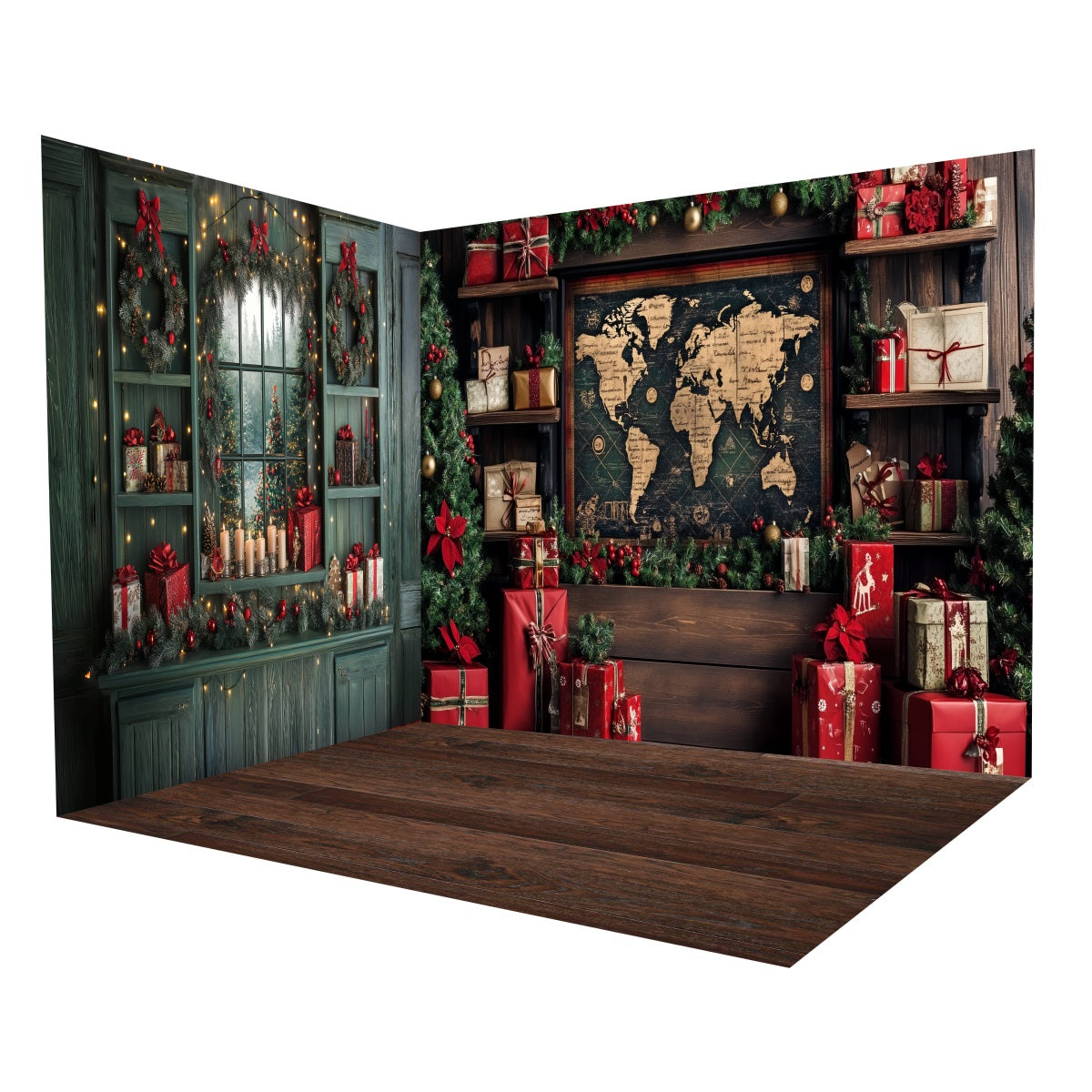 Christmas Backdrop Ideas Vintage Window Wood Backdrop Room Set MRR8-281