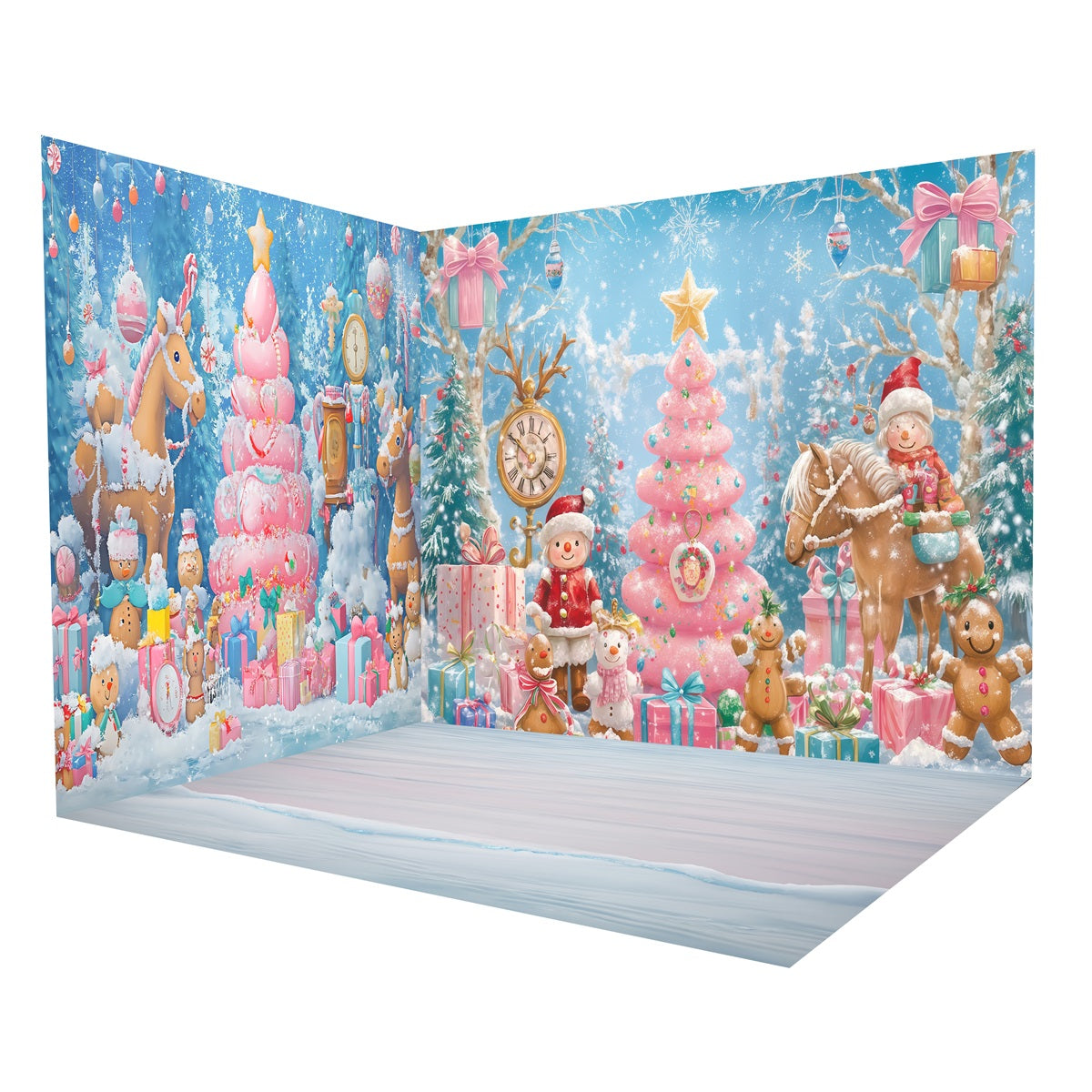 Christmas Backdrops Pink Winter Wonderland Backdrop Room Set MRR8-288