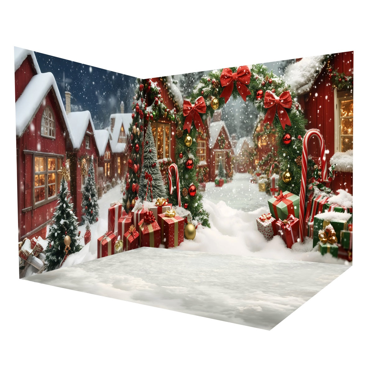 Christmas Backdrop Ideas Snowy Village Christmas Backdrop Room Set MRR8-291