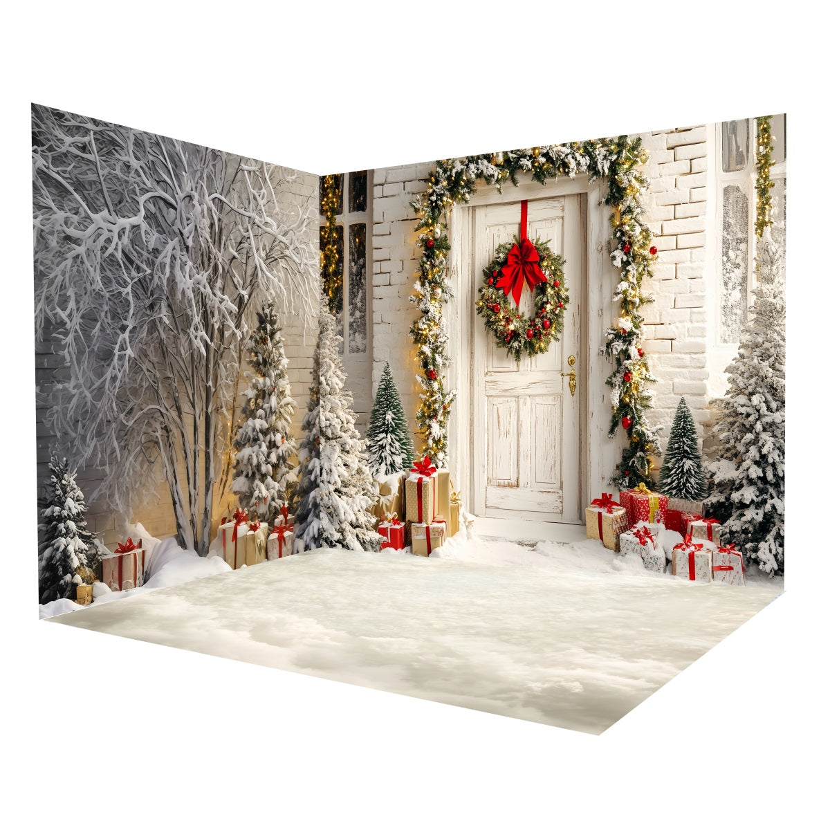 Christmas Backdrop Winter Door Christmas Backdrop Room Set MRR8-292
