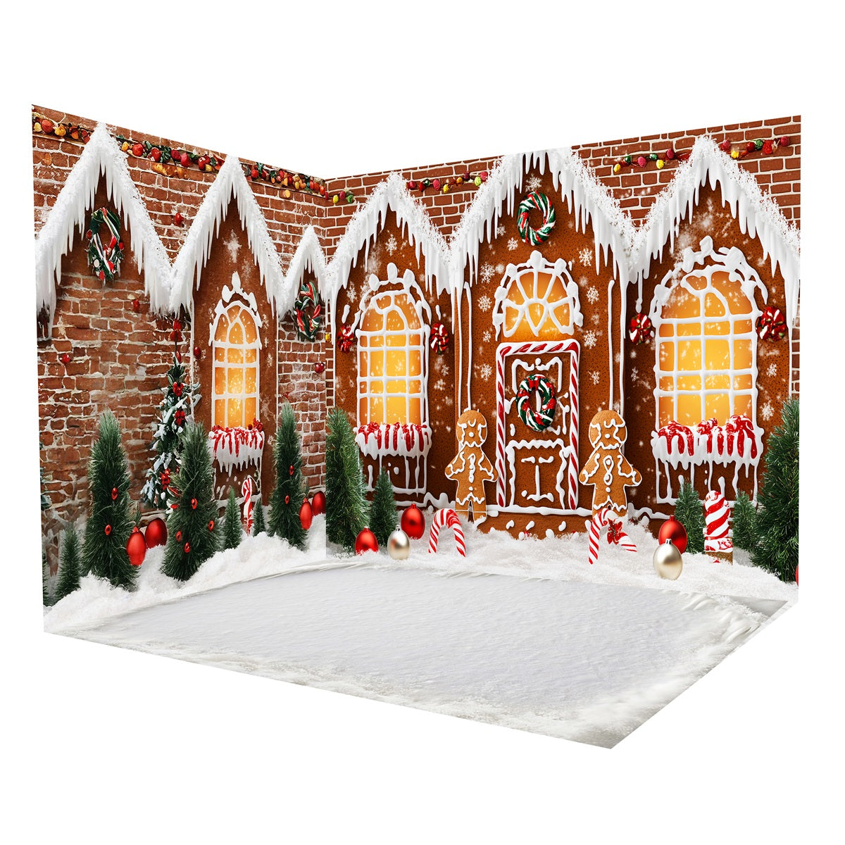 Christmas Backdrop Ideas Gingerbread Christmas House Backdrop Room Set MRR8-306
