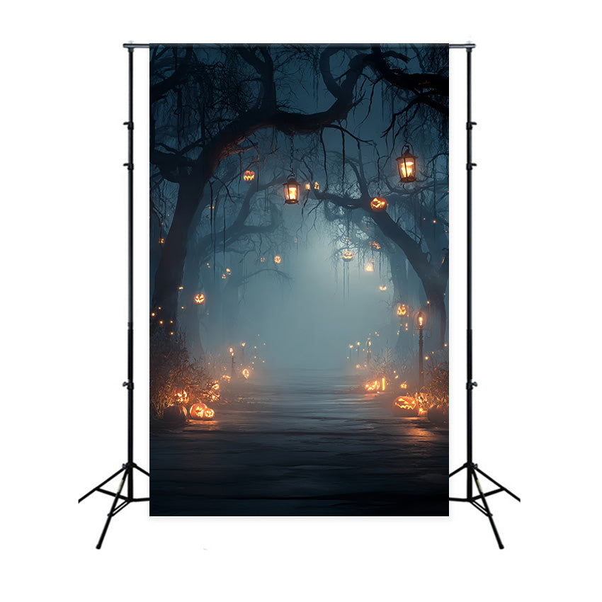 Spooky Halloween Backdrop Dim Forest Lights Halloween Backdrop MRR8-34