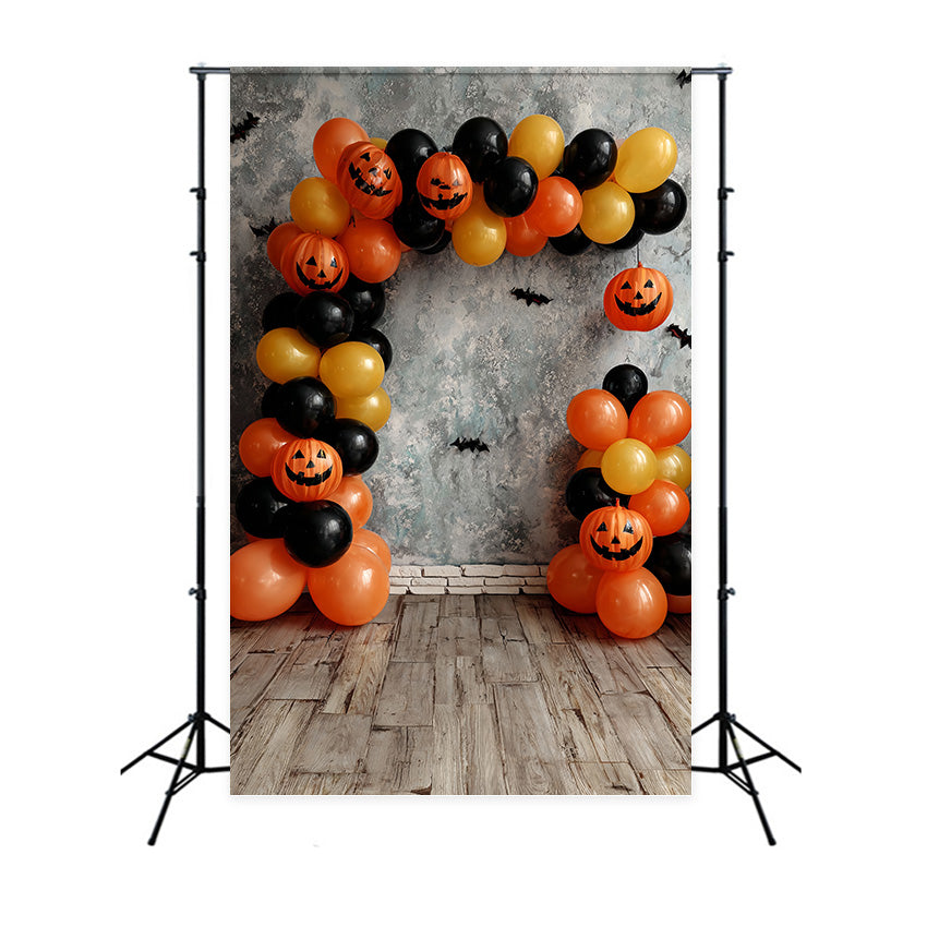 Halloween Photography Backdrop Pumpkin Balloon Bat Halloween Backdrop MRR8-37