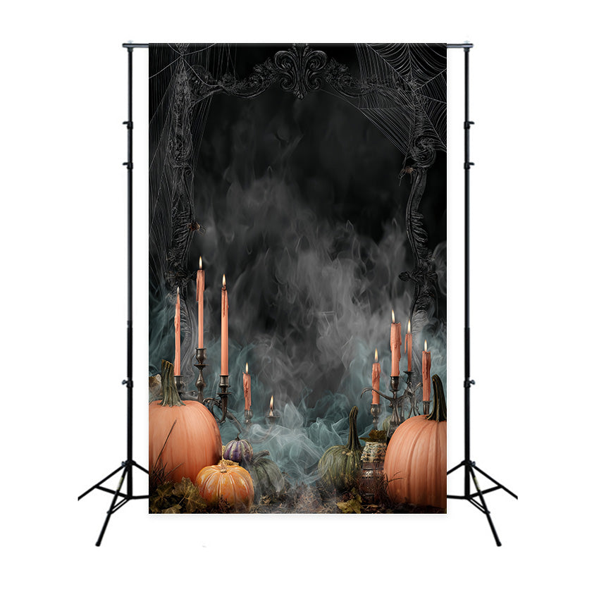 Halloween Wall Backdrop Pumpkin Candle Dark Smoke Halloween Backdrop MRR8-40