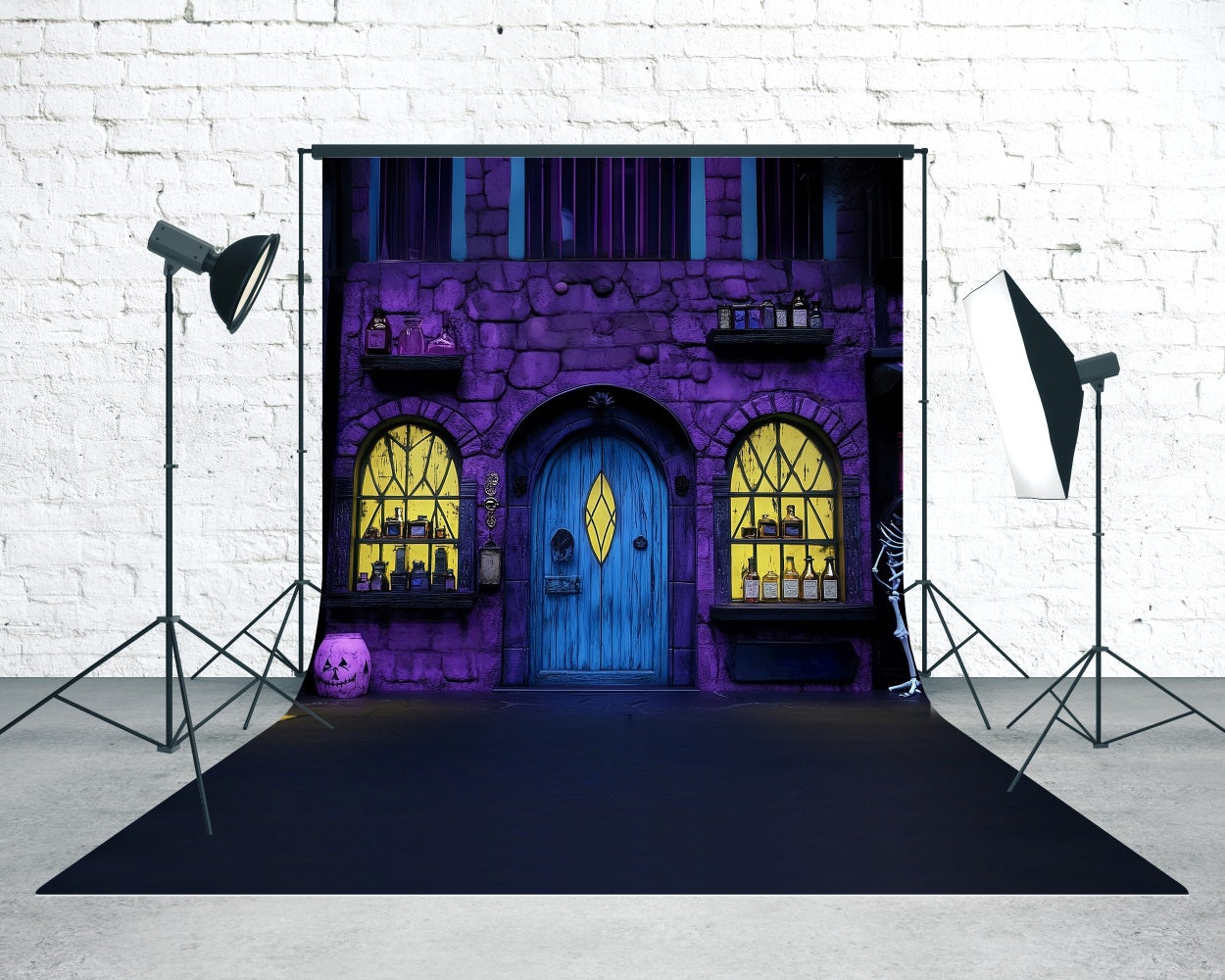 Halloween Backdrop Purple Magic Potion Shop Sweep Backdrop MRR8-41