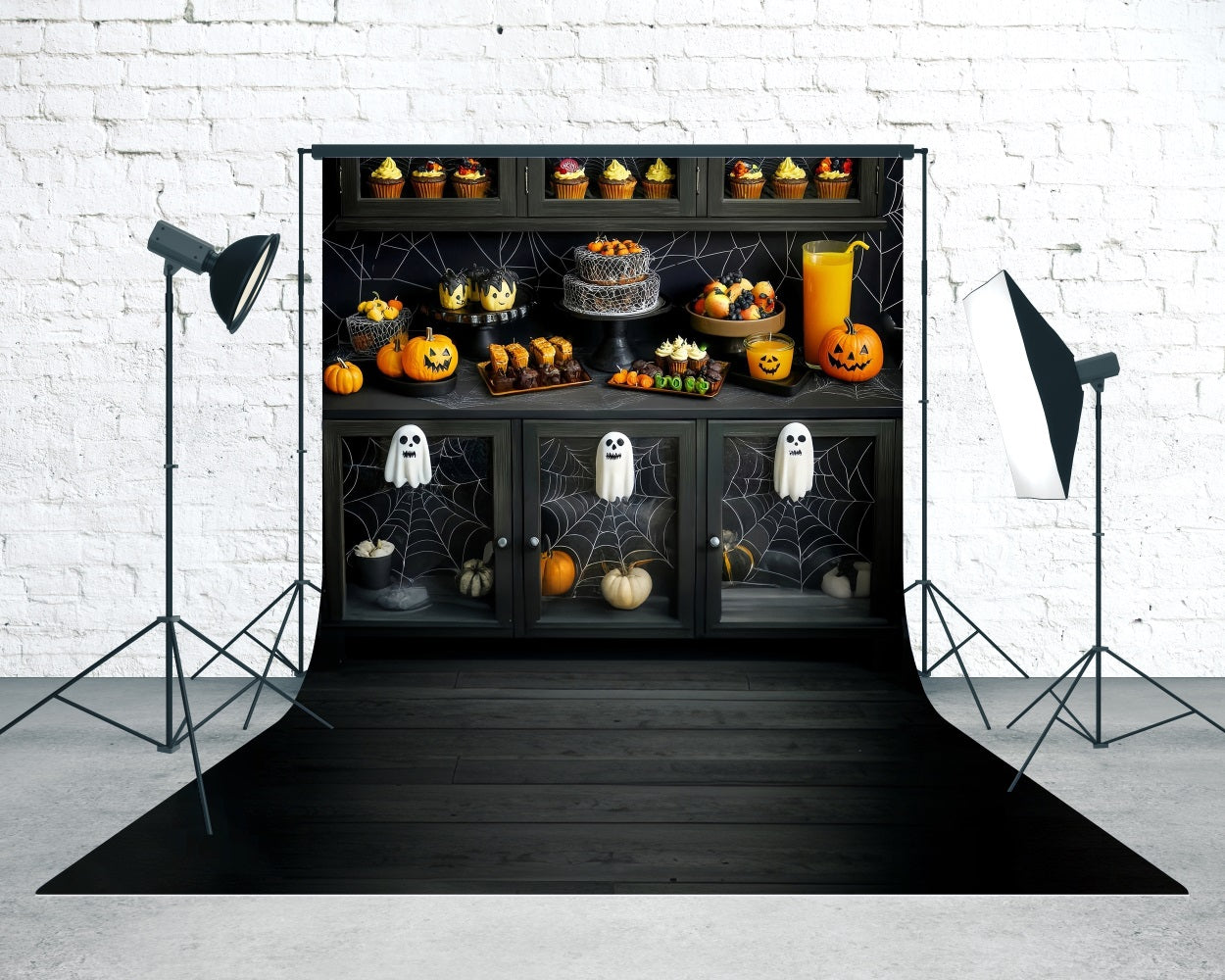Halloween Wall Backdrop Halloween Party Dessert Table Sweep Backdrop MRR8-49