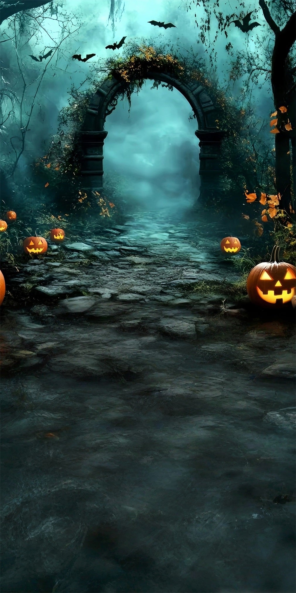 Halloween Backdrop Ideas Vine Covered Arches Misty Sweep Backdrop MRR8-61