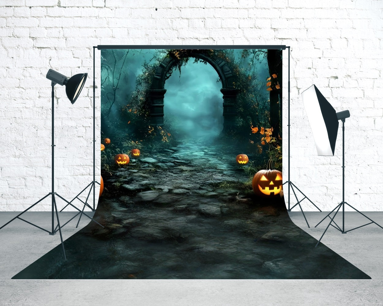 Halloween Backdrop Ideas Vine Covered Arches Misty Sweep Backdrop MRR8-61